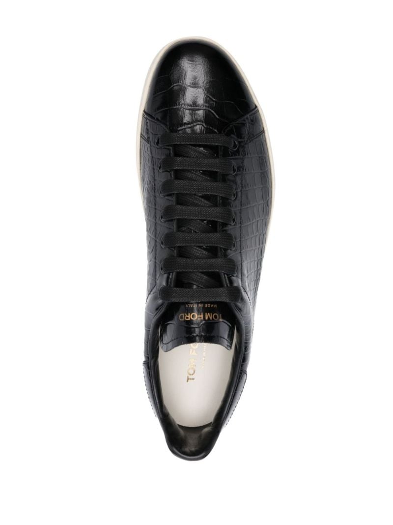 Black Warwick Crocodile-effect Sneakers
