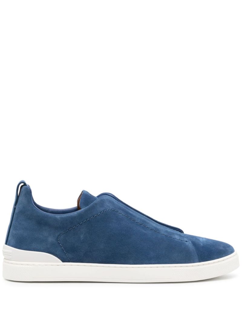 Blue Triple Stitch Suede Sneakers