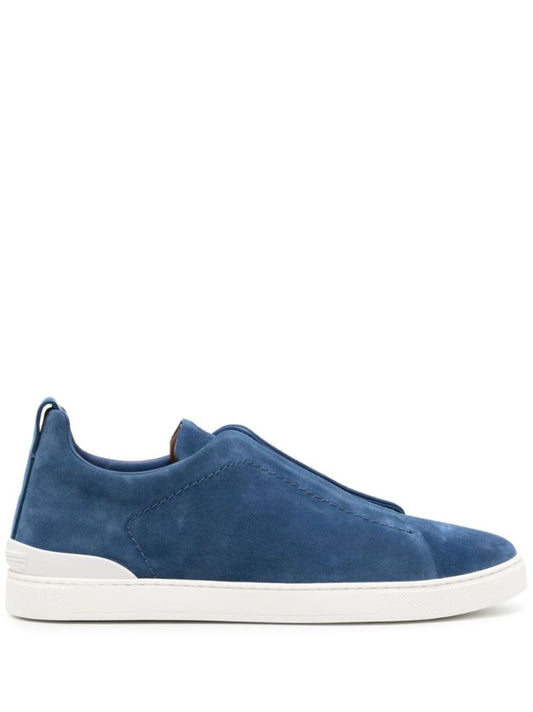 Blue Triple Stitch Suede Sneakers