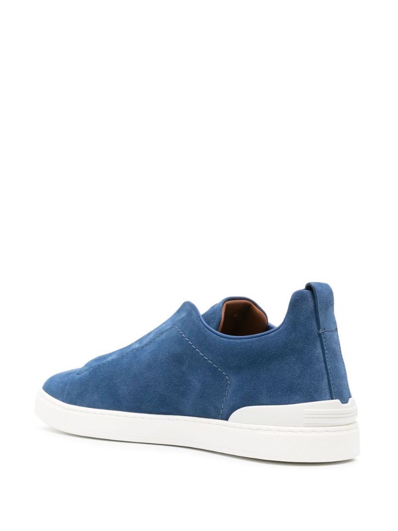 Blue Triple Stitch Suede Sneakers