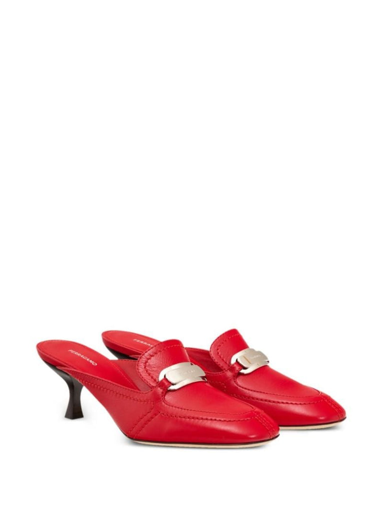 Red New Vara Leather Mules