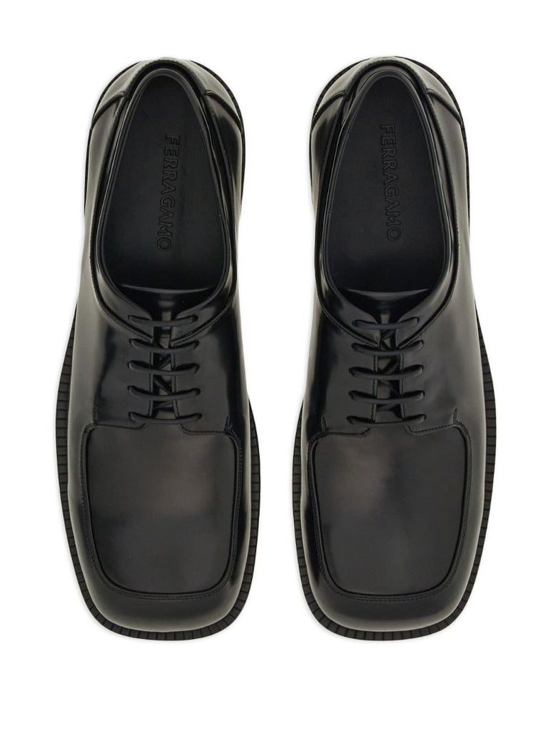Black Classic Leather Derby Shoes