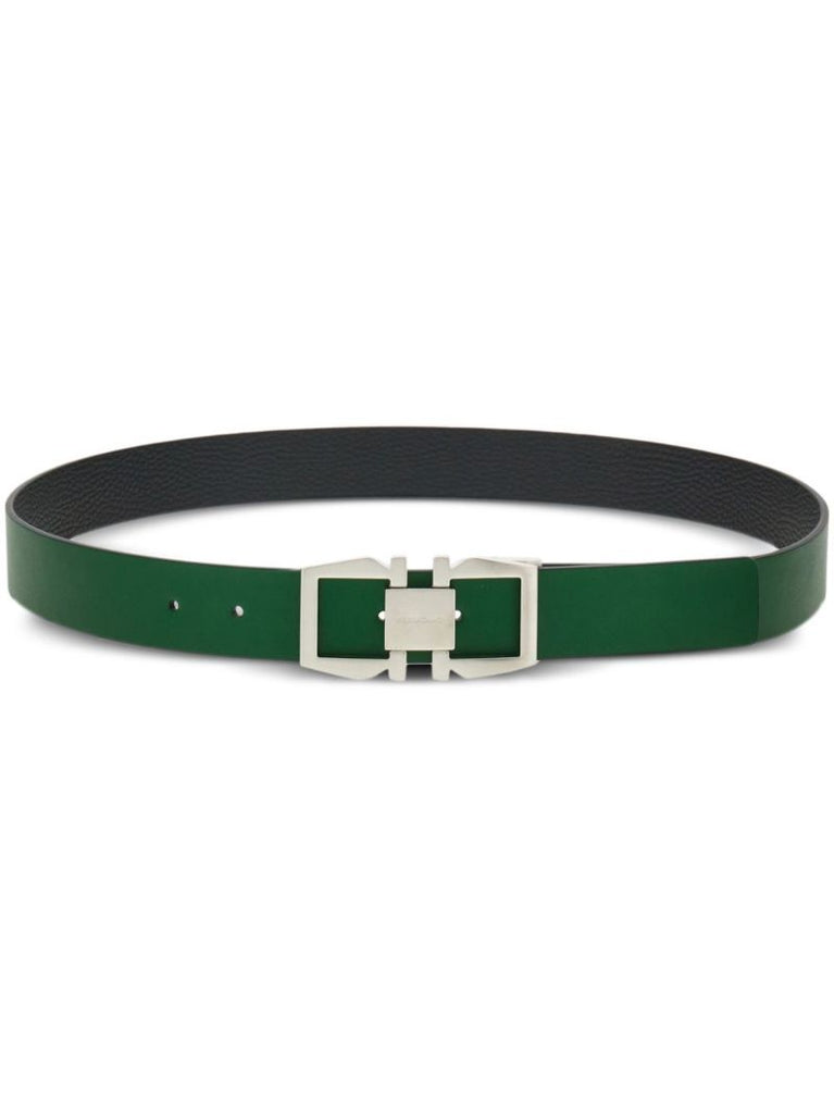 Green Gancini Reversible Leather Belt