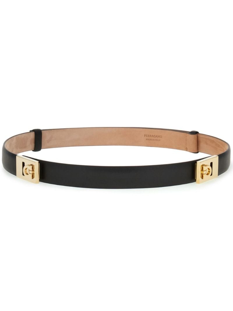 Black Gancini Leather Belt