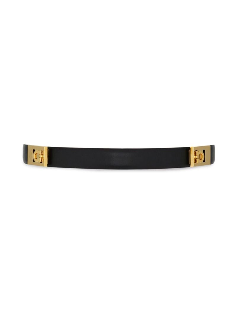 Black Gancini Leather Belt