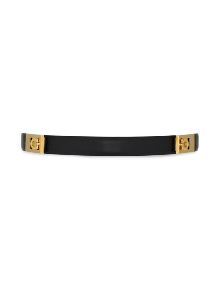 Black Gancini Leather Belt