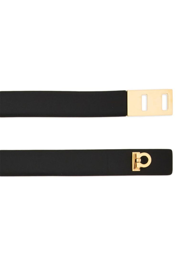 Black Gancini Leather Belt