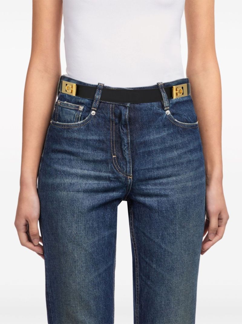 Black Gancini Leather Belt