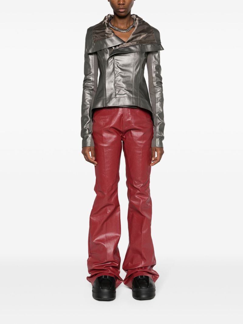 Grey Naska Leather Biker Jacket