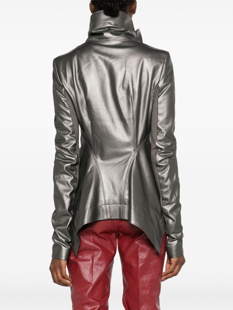 Grey Naska Leather Biker Jacket