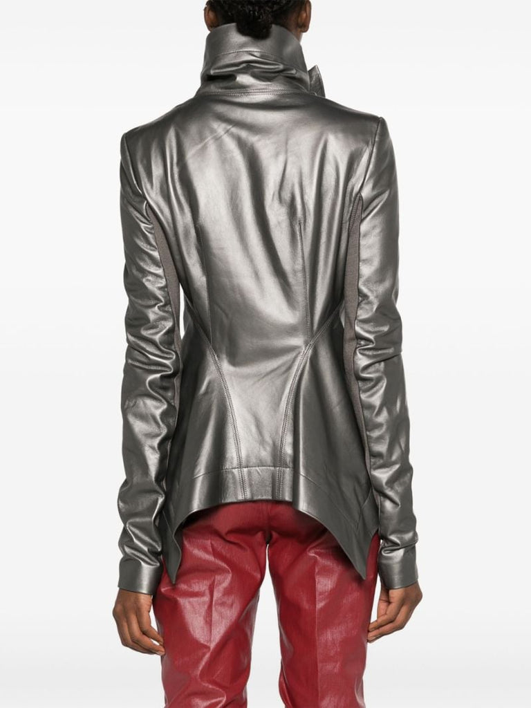 Grey Naska Leather Biker Jacket