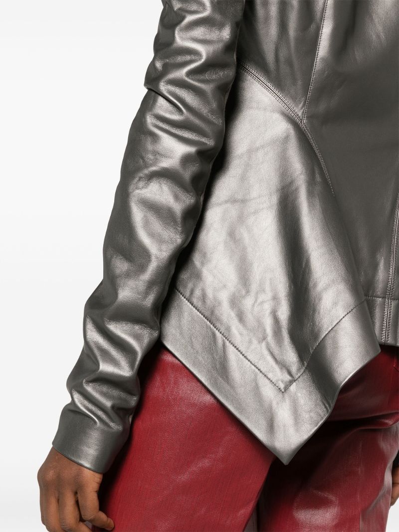 Grey Naska Leather Biker Jacket
