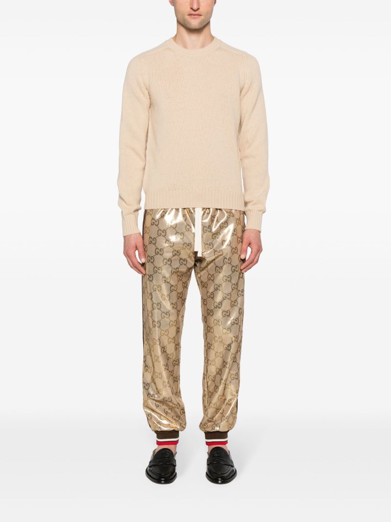 Neutral Logo-embroidered Wool Jumper