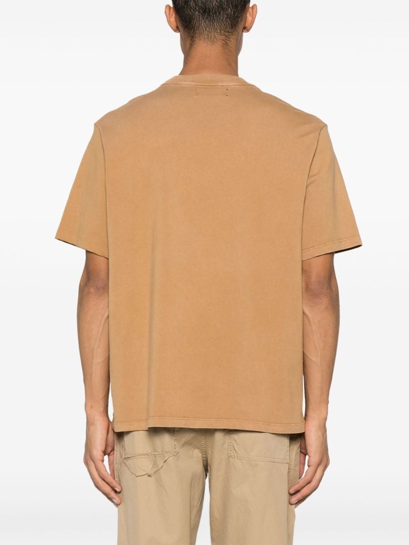 Brown Eagle Print Cotton T-shirt