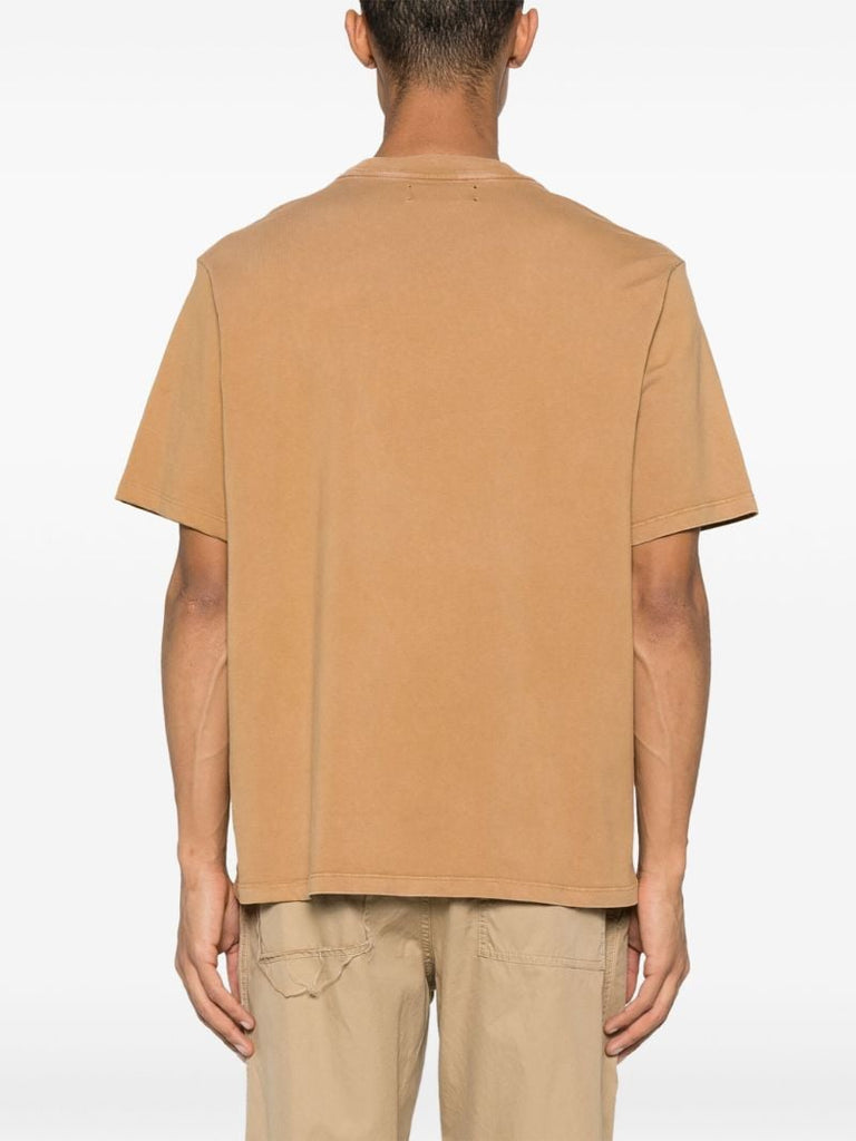 Brown Eagle Print Cotton T-shirt