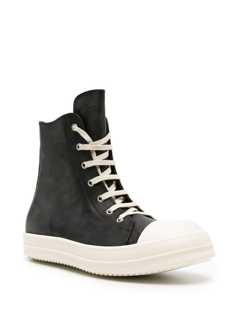 Black Lido High Top Leather Sneakers
