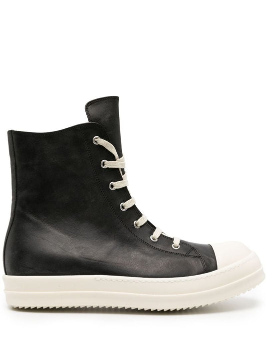 Black Lido High Top Leather Sneakers