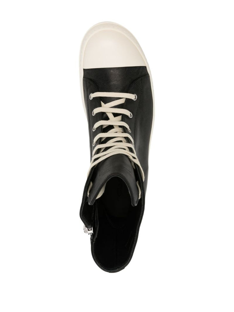 Black Lido High Top Leather Sneakers