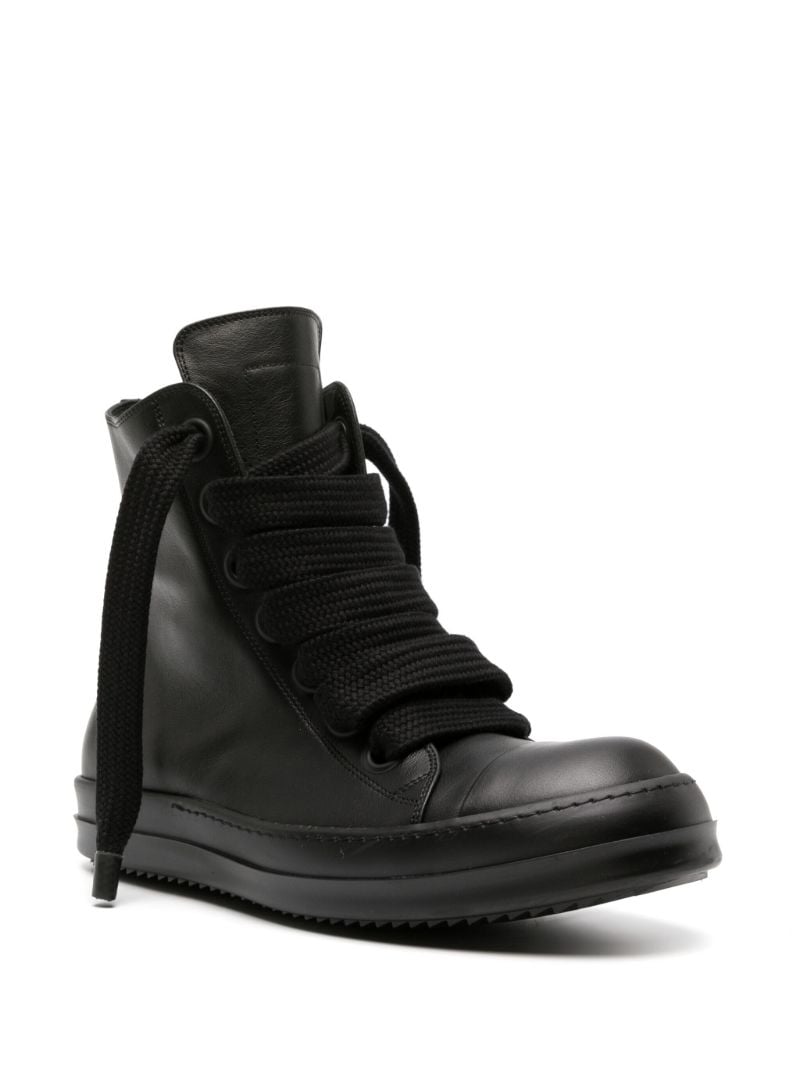 Black Jumbo High Top Leather Sneakers