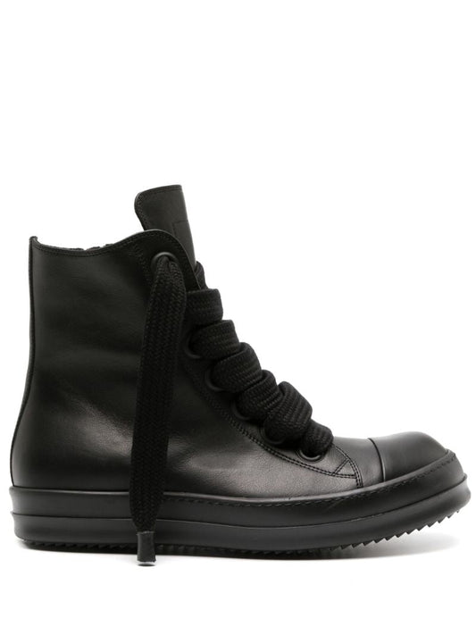 Black Jumbo High Top Leather Sneakers