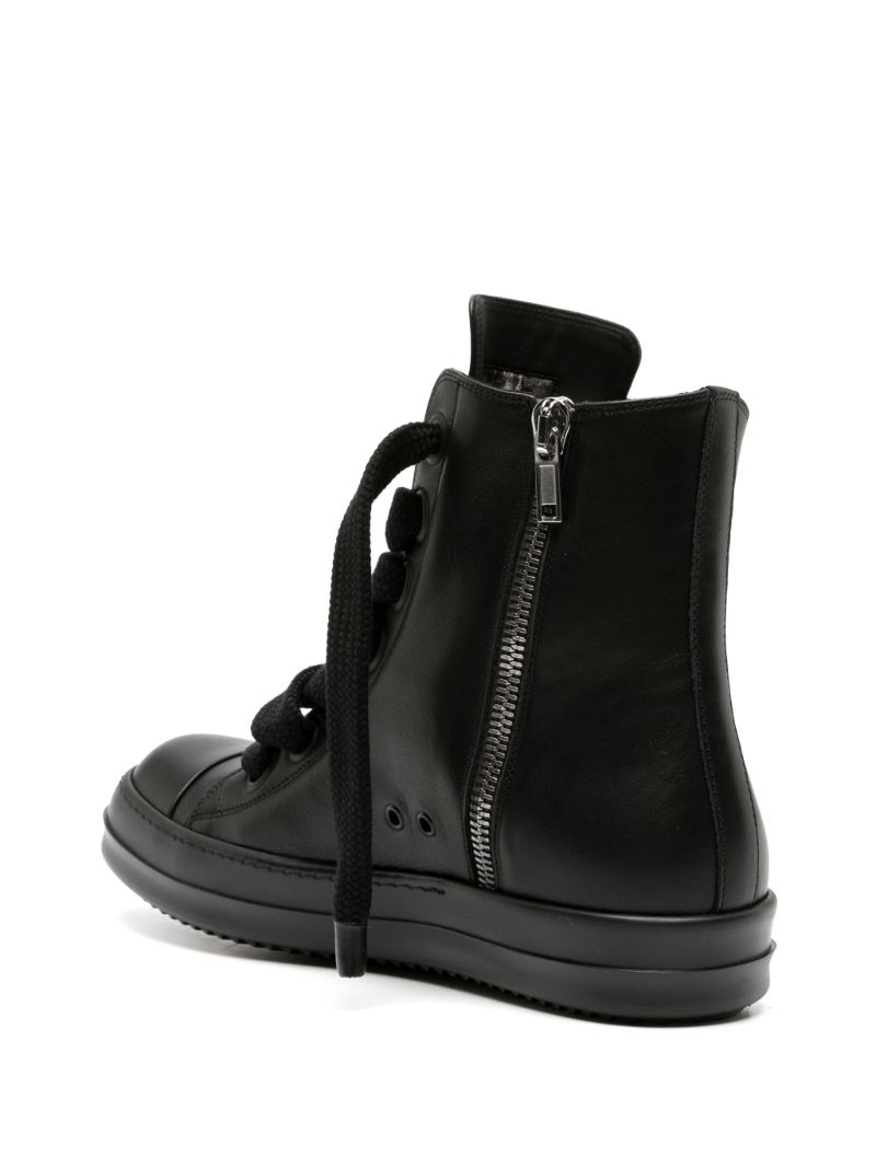 Black Jumbo High Top Leather Sneakers