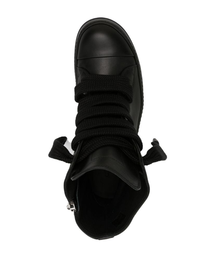 Black Jumbo High Top Leather Sneakers