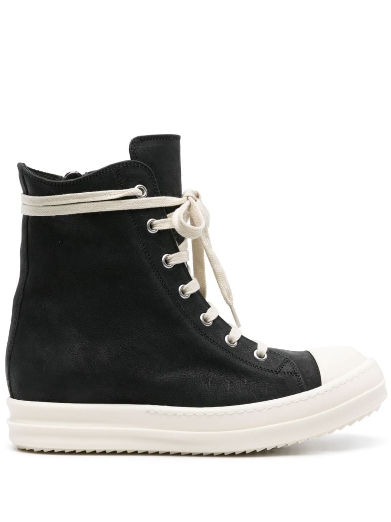 Black High-top Leather Sneakers
