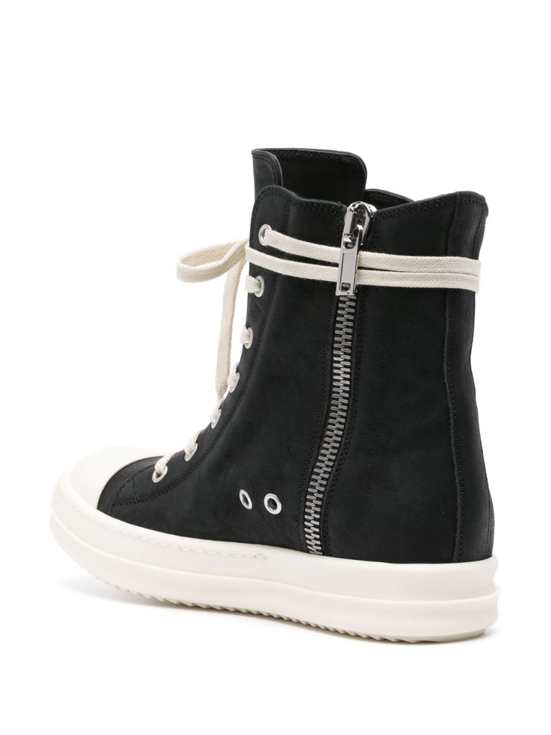 Black High-top Leather Sneakers