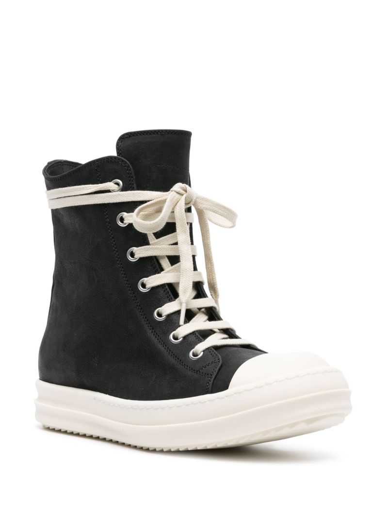 Black High-top Leather Sneakers