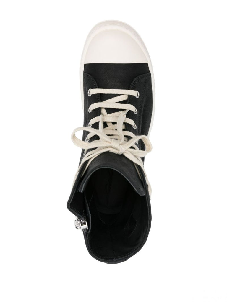 Black High-top Leather Sneakers