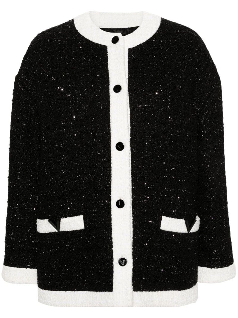 Black Tweed Vlogo Jacket