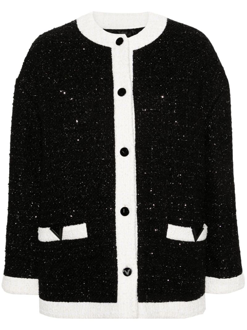 Black Tweed Vlogo Jacket