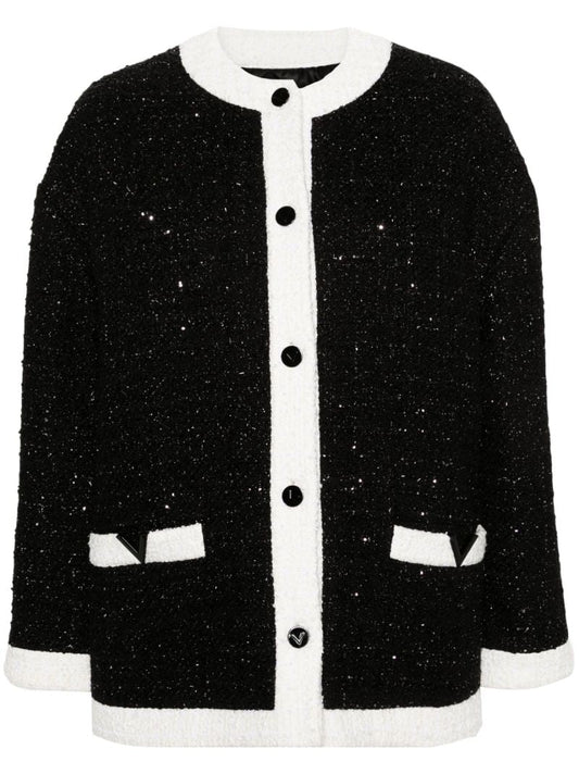 Black Tweed Vlogo Jacket