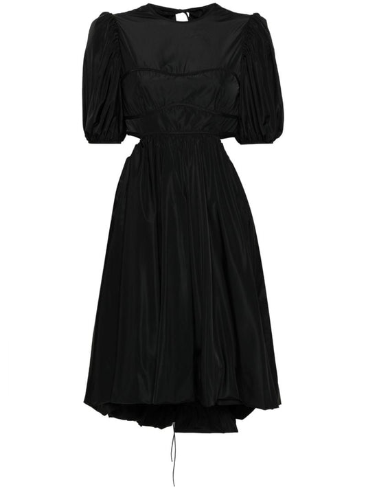 Black Ursula Faille Midi Dress