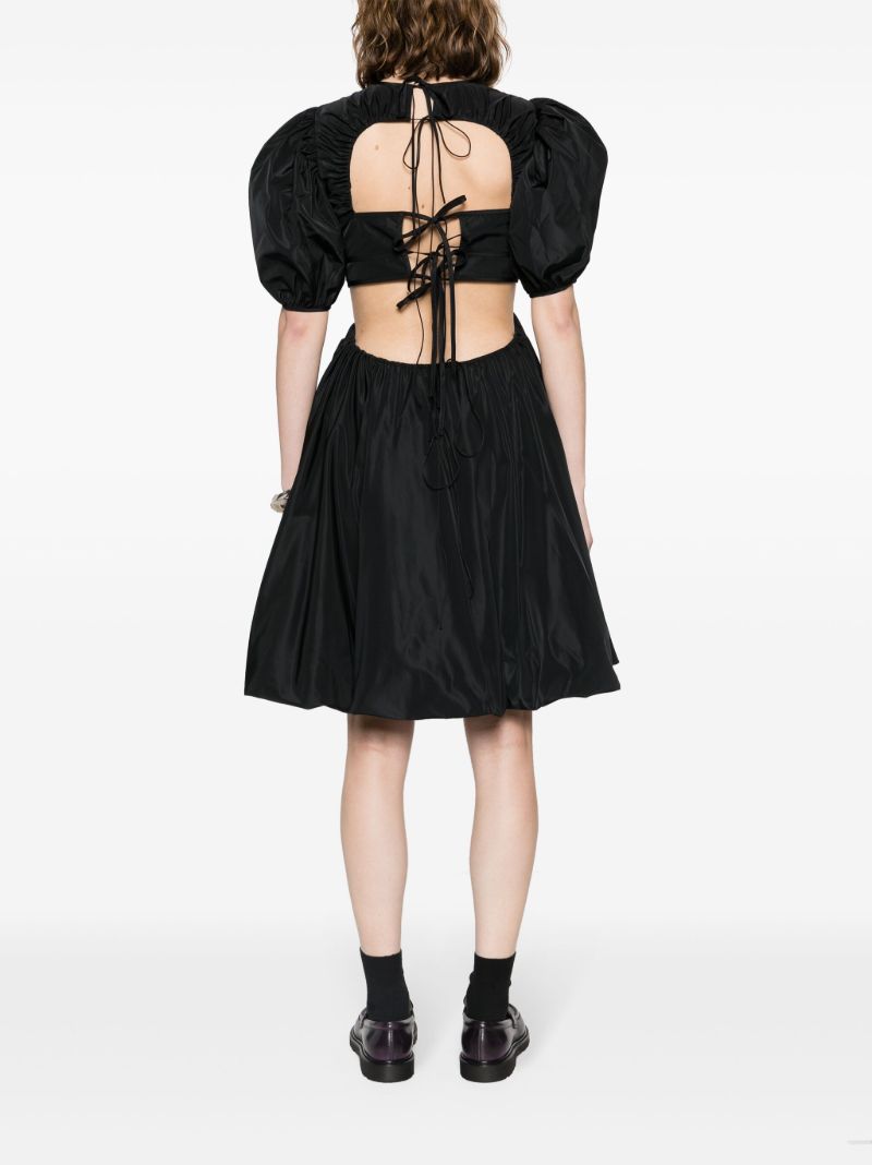 Black Ursula Faille Midi Dress