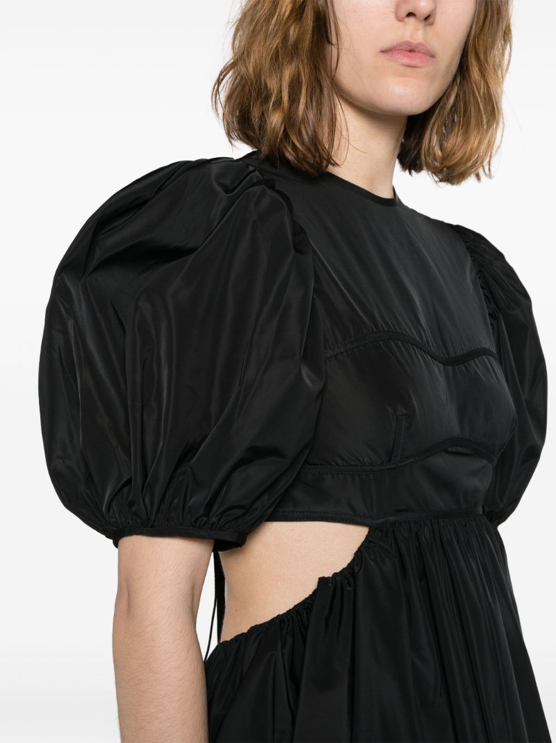Black Ursula Faille Midi Dress