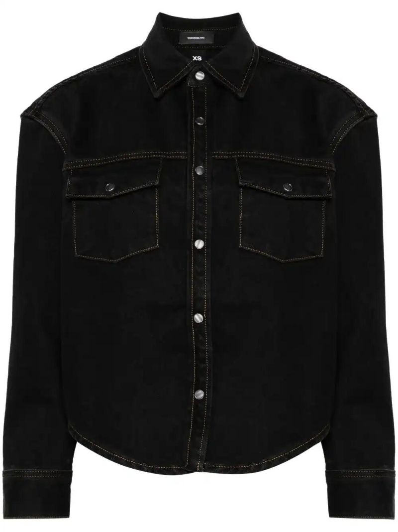 Curved-hem Denim Jacket