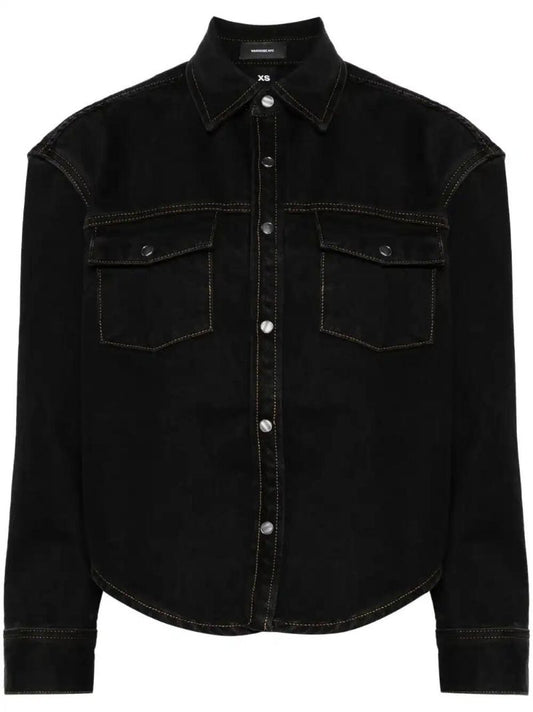 Curved-hem Denim Jacket