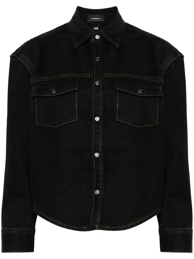 Curved-hem Denim Jacket