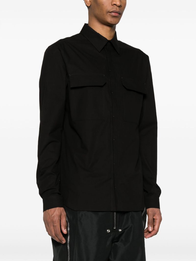 Black Flap Pocket Organic Cotton Shirt