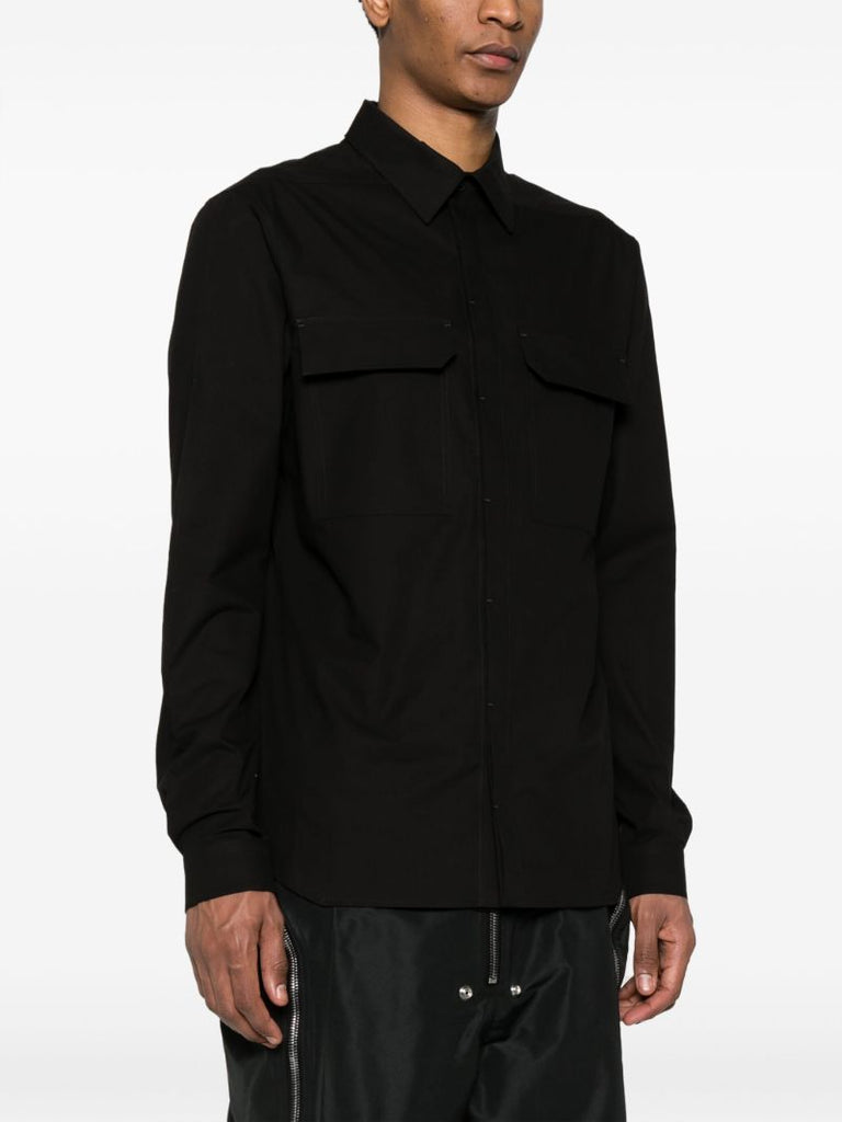 Black Flap Pocket Organic Cotton Shirt