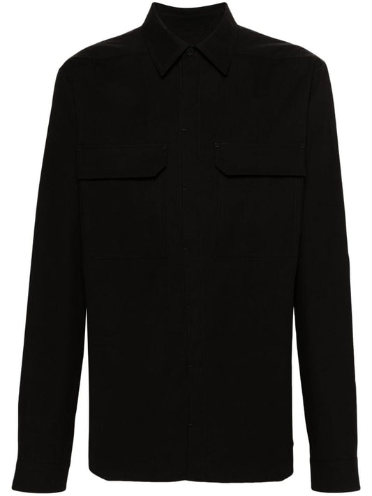 Black Flap Pocket Organic Cotton Shirt