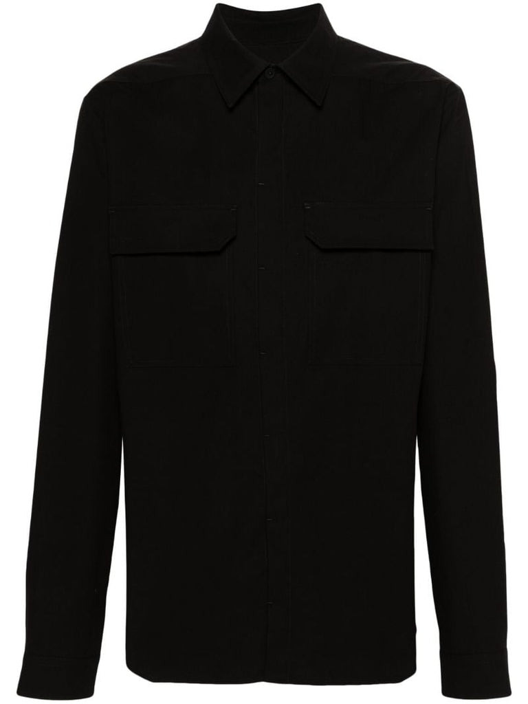 Black Flap Pocket Organic Cotton Shirt
