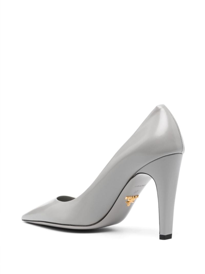 Grey 100 Leather Pumps