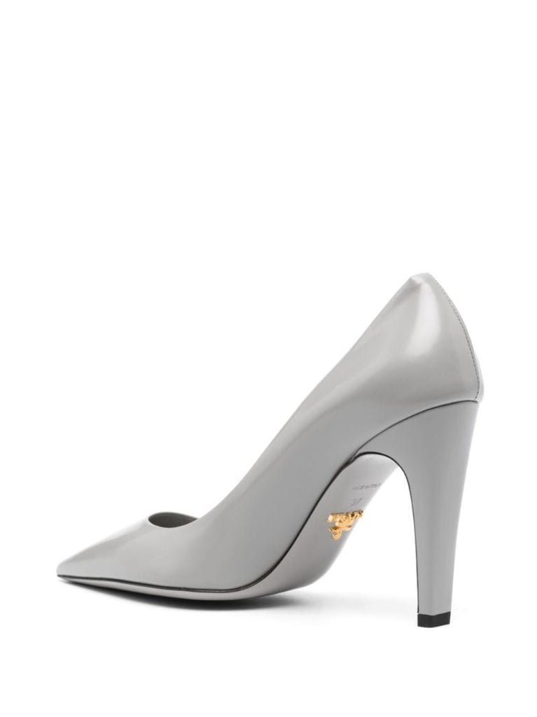 Grey 100 Leather Pumps