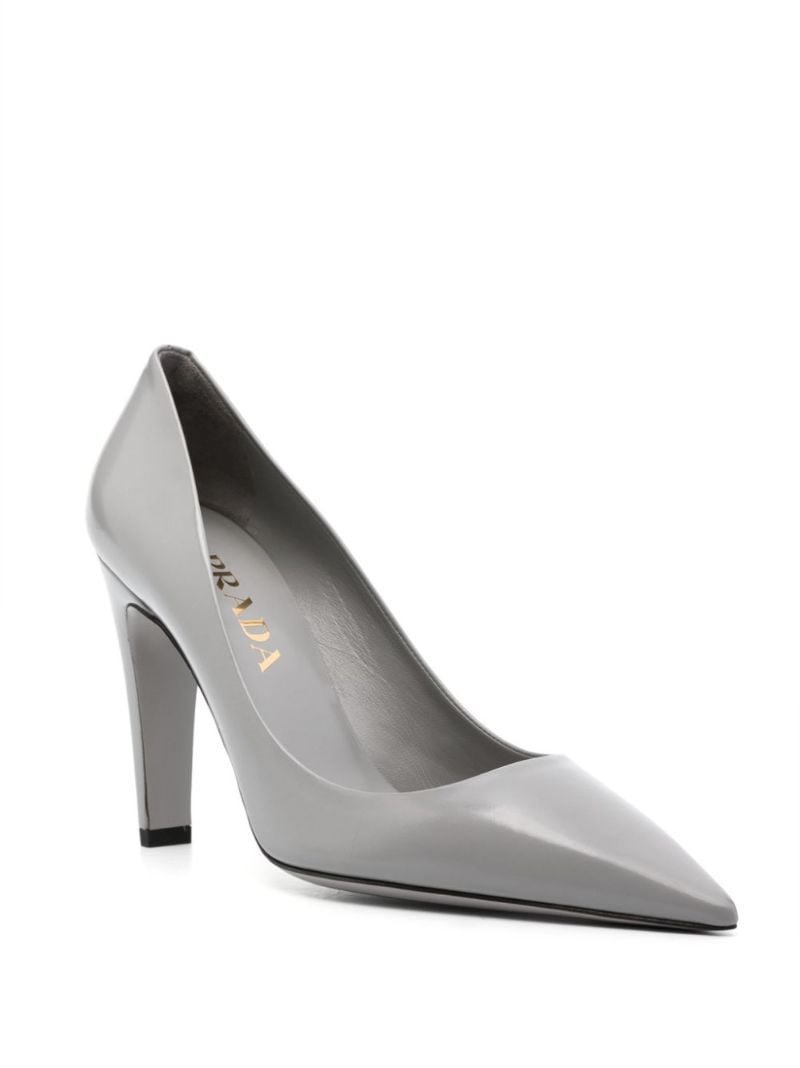 Grey 100 Leather Pumps
