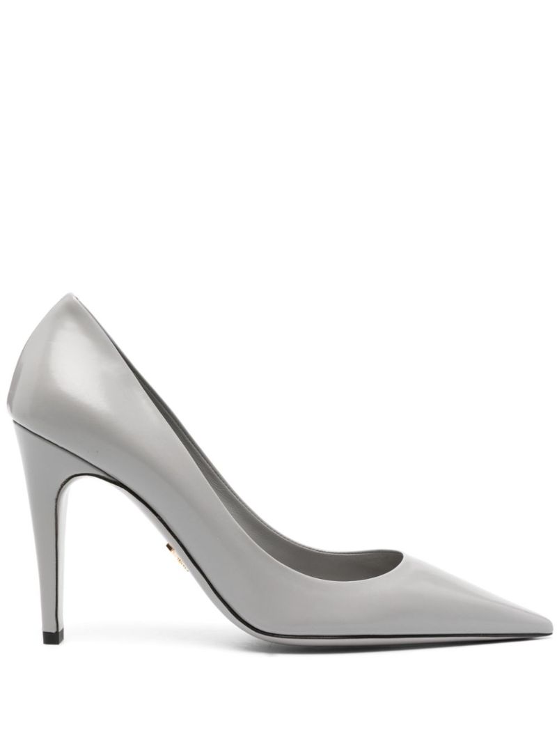Grey 100 Leather Pumps
