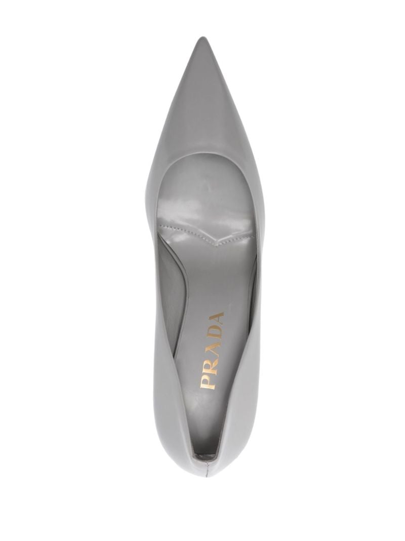 Grey 100 Leather Pumps