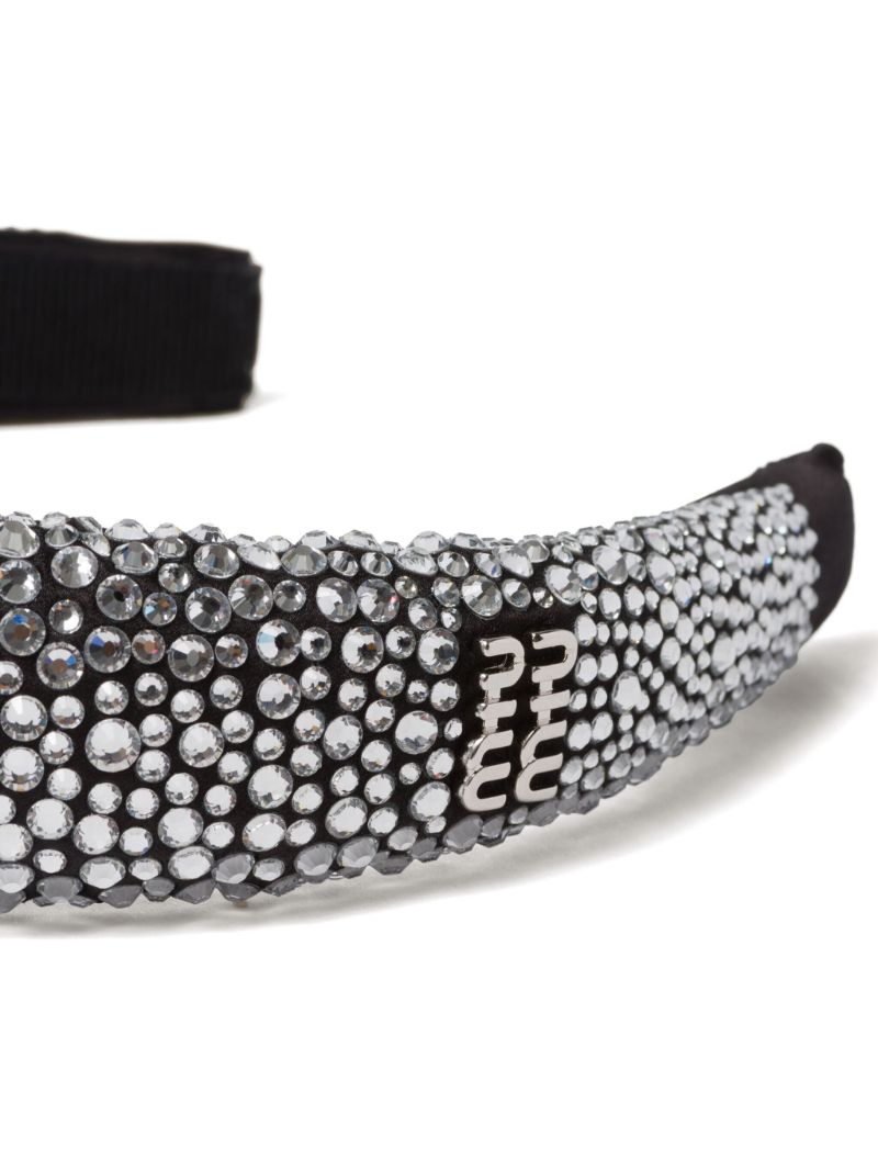 Black Duchesse Crystal-embellished Hair Band