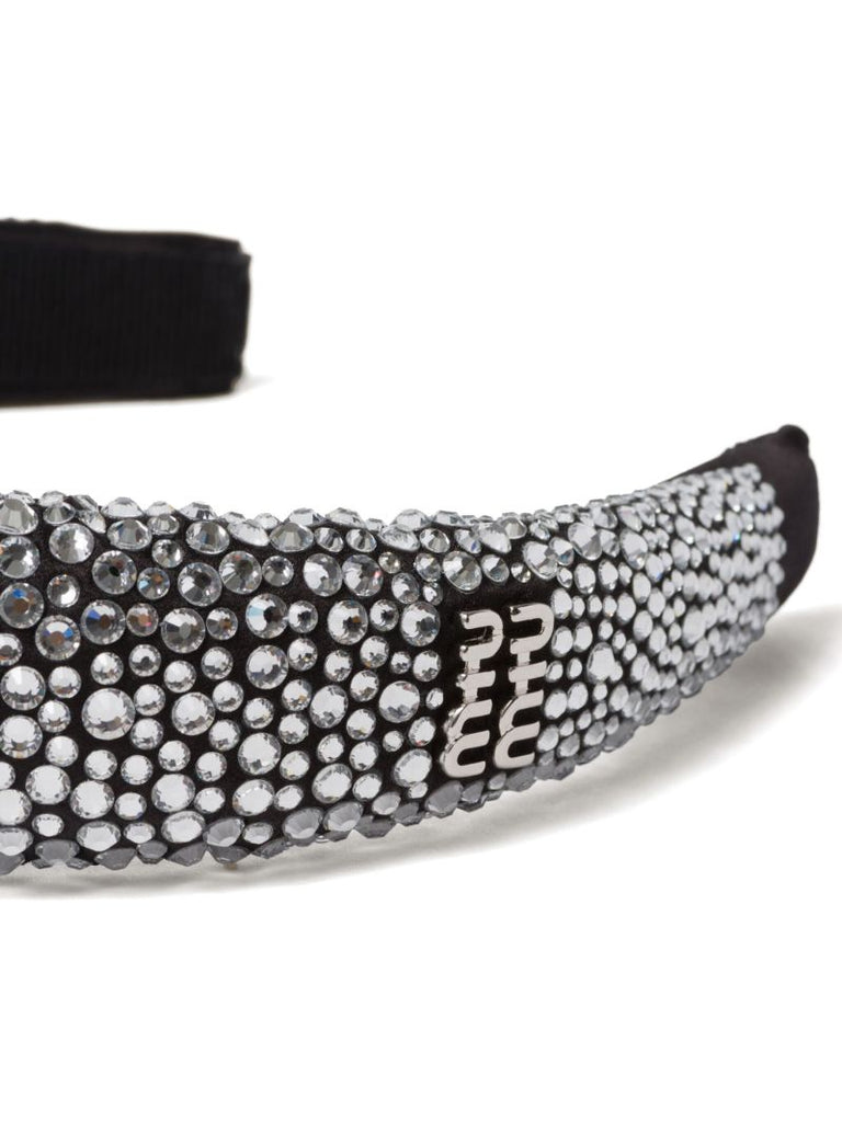 Black Duchesse Crystal-embellished Hair Band